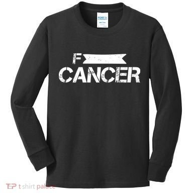 F Cancer Simple Logo Kids Long Sleeve Shirt