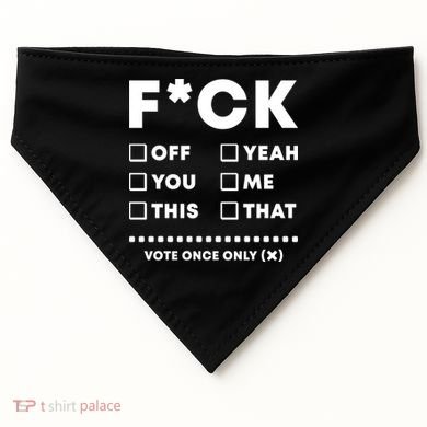 F Check Box Funny Sarcastic  USA-Made Doggie Bandana