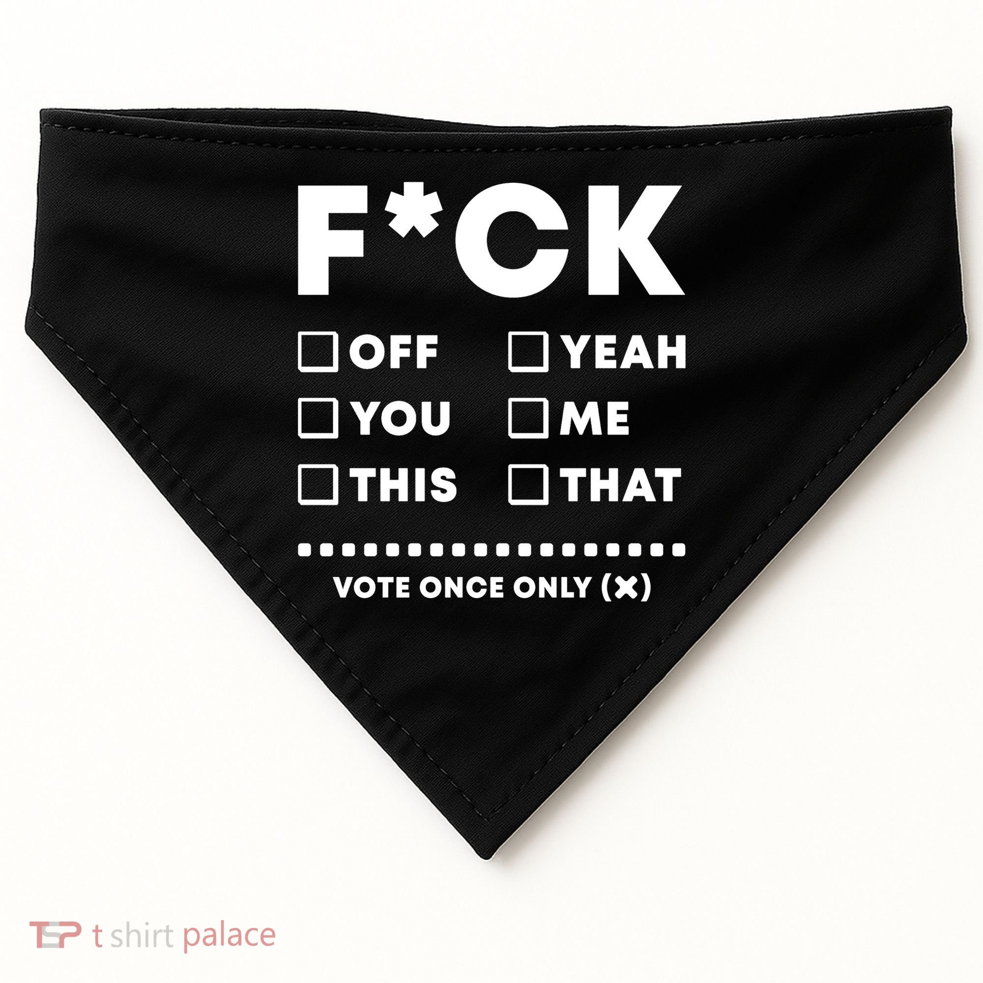 F Check Box Funny Sarcastic  USA-Made Doggie Bandana