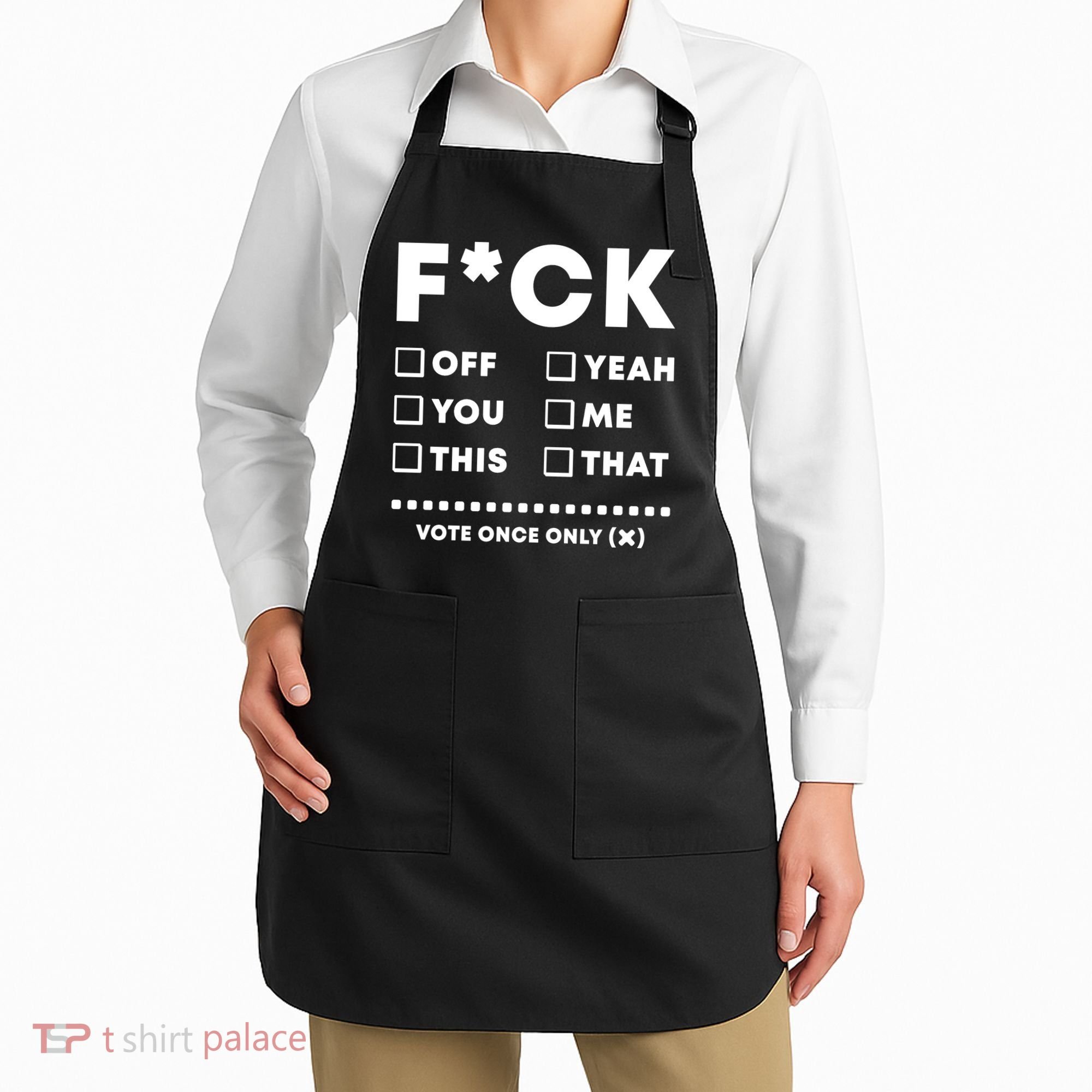 F Check Box Funny Sarcastic  Apron