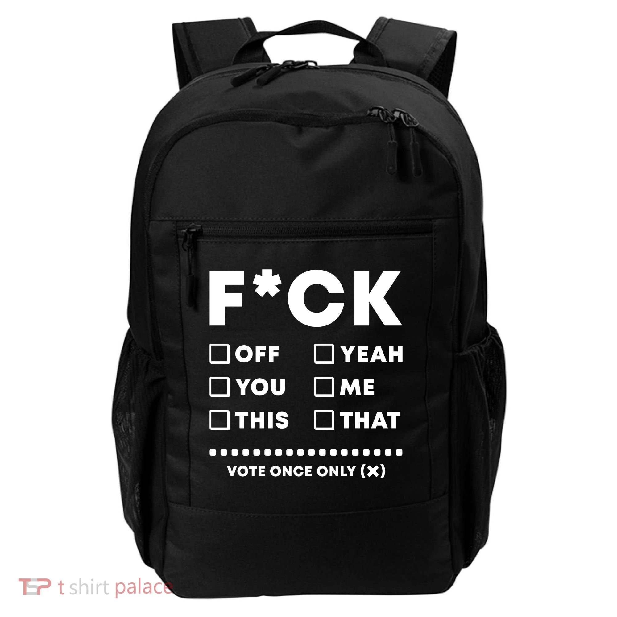 F Check Box Funny Sarcastic  Backpack