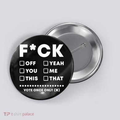 F Check Box Funny Sarcastic  Button