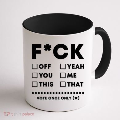 F Check Box Funny Sarcastic  Coffee Mug back