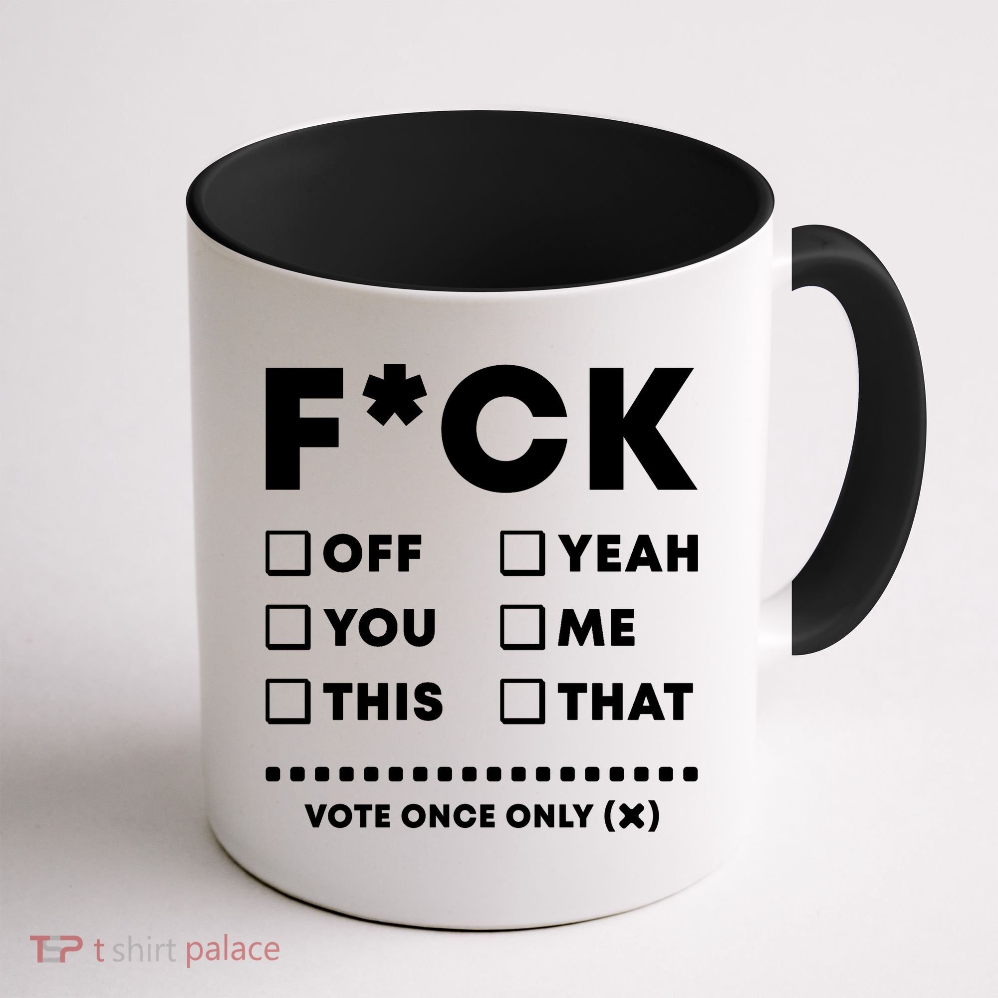 F Check Box Funny Sarcastic  Coffee Mug