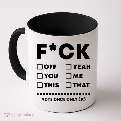 F Check Box Funny Sarcastic  Coffee Mug