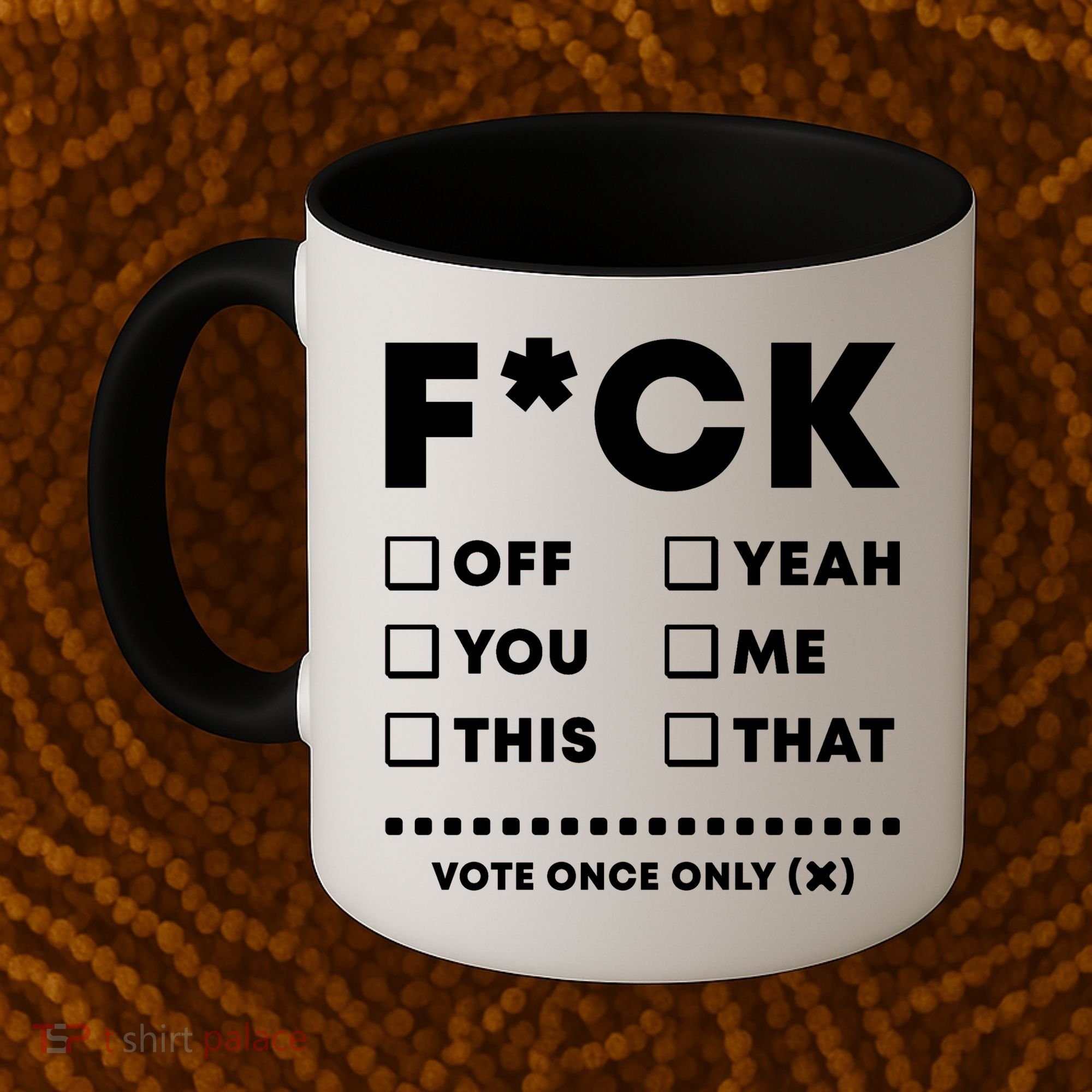 F Check Box Funny Sarcastic  Coffee Mug