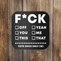 F Check Box Funny Sarcastic  Coaster thumb 0