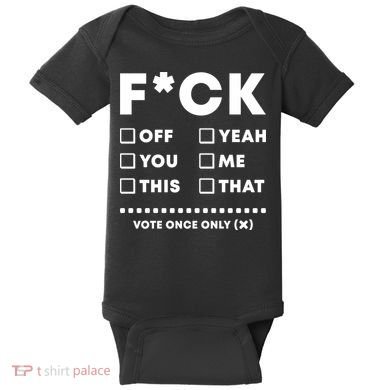 F Check Box Funny Sarcastic  Baby Bodysuit