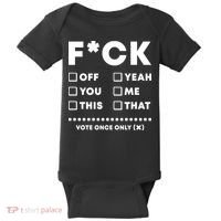 F Check Box Funny Sarcastic  Baby Bodysuit thumb 0