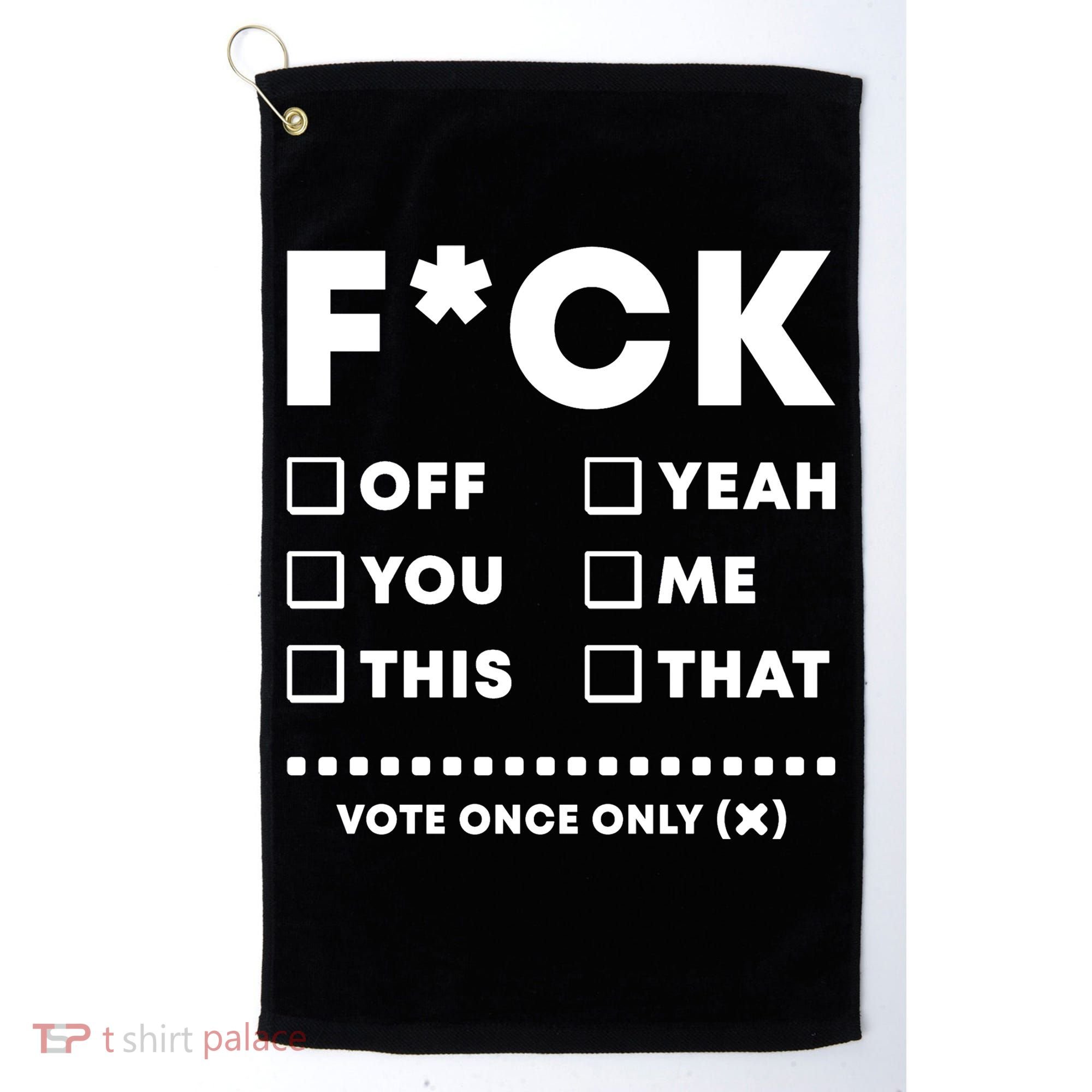 F Check Box Funny Sarcastic  Golf Towel