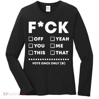F Check Box Funny Sarcastic  Women's Long Sleeve Shirt