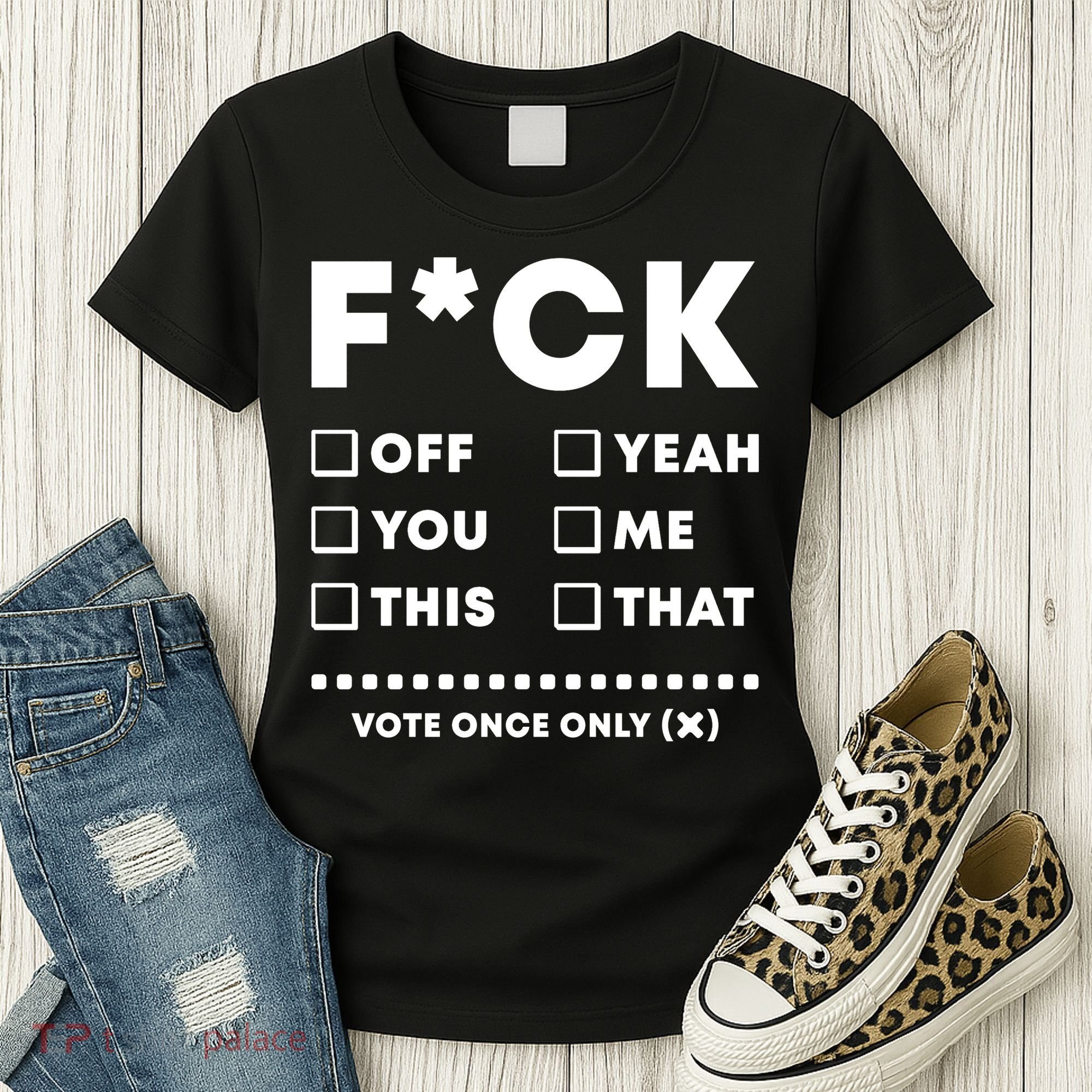 F Check Box Funny Sarcastic  Women's T-Shirt