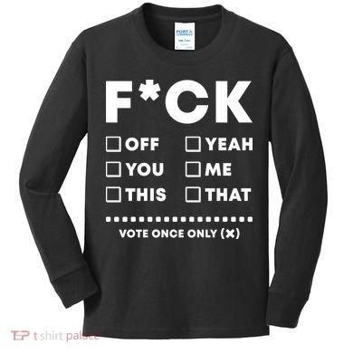 F Check Box Funny Sarcastic  Kids Long Sleeve Shirt