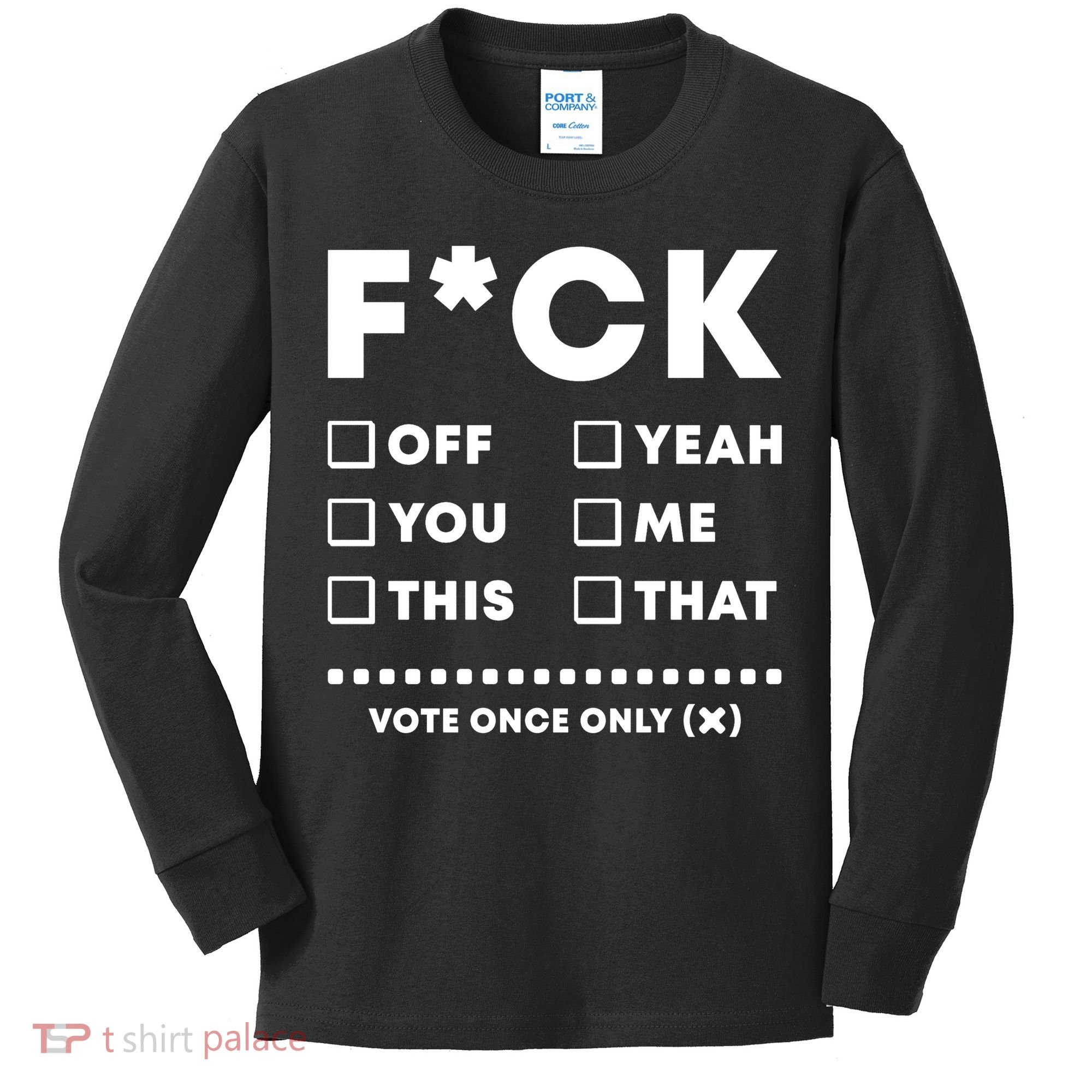 F Check Box Funny Sarcastic  Kids Long Sleeve Shirt