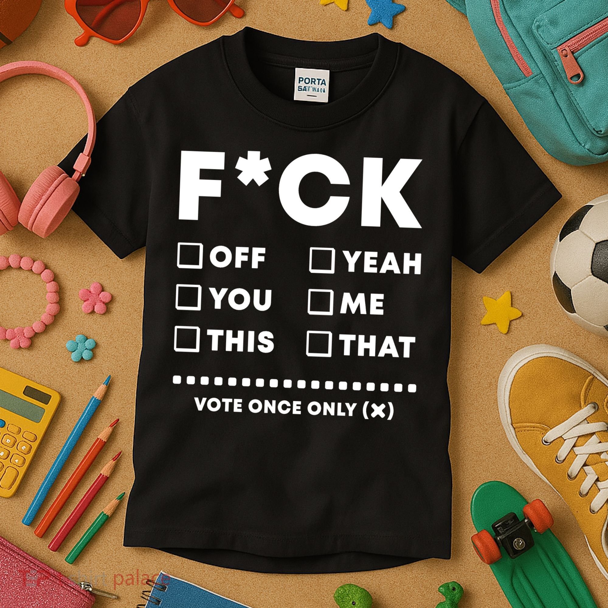 F Check Box Funny Sarcastic  Kids T-Shirt