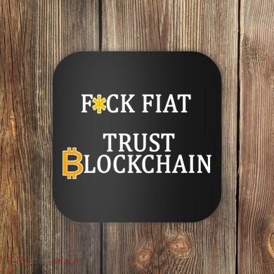 F CK Flat Trust Blockchain Coaster
