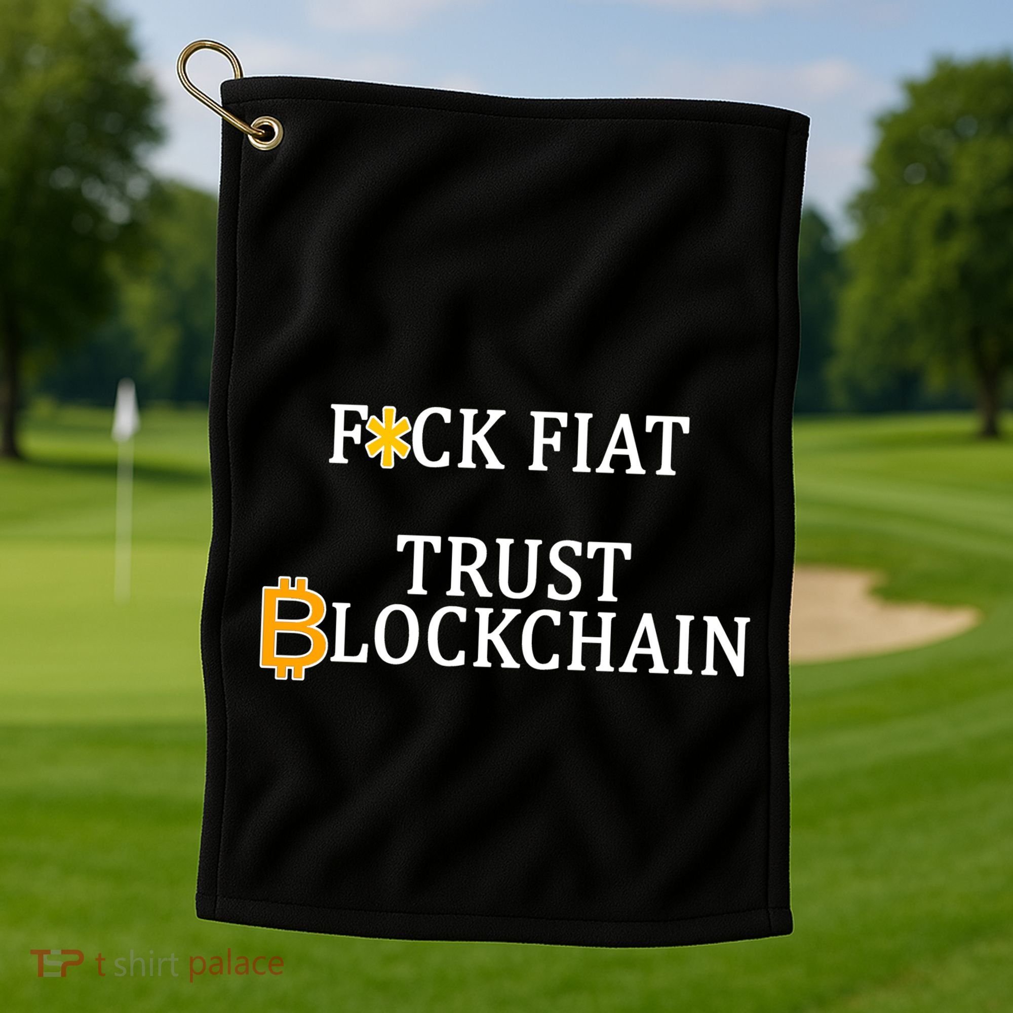 F CK Flat Trust Blockchain Golf Towel