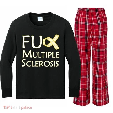 F Multiple Sclerosis Kids Long Sleeve Plaid Pajama Set
