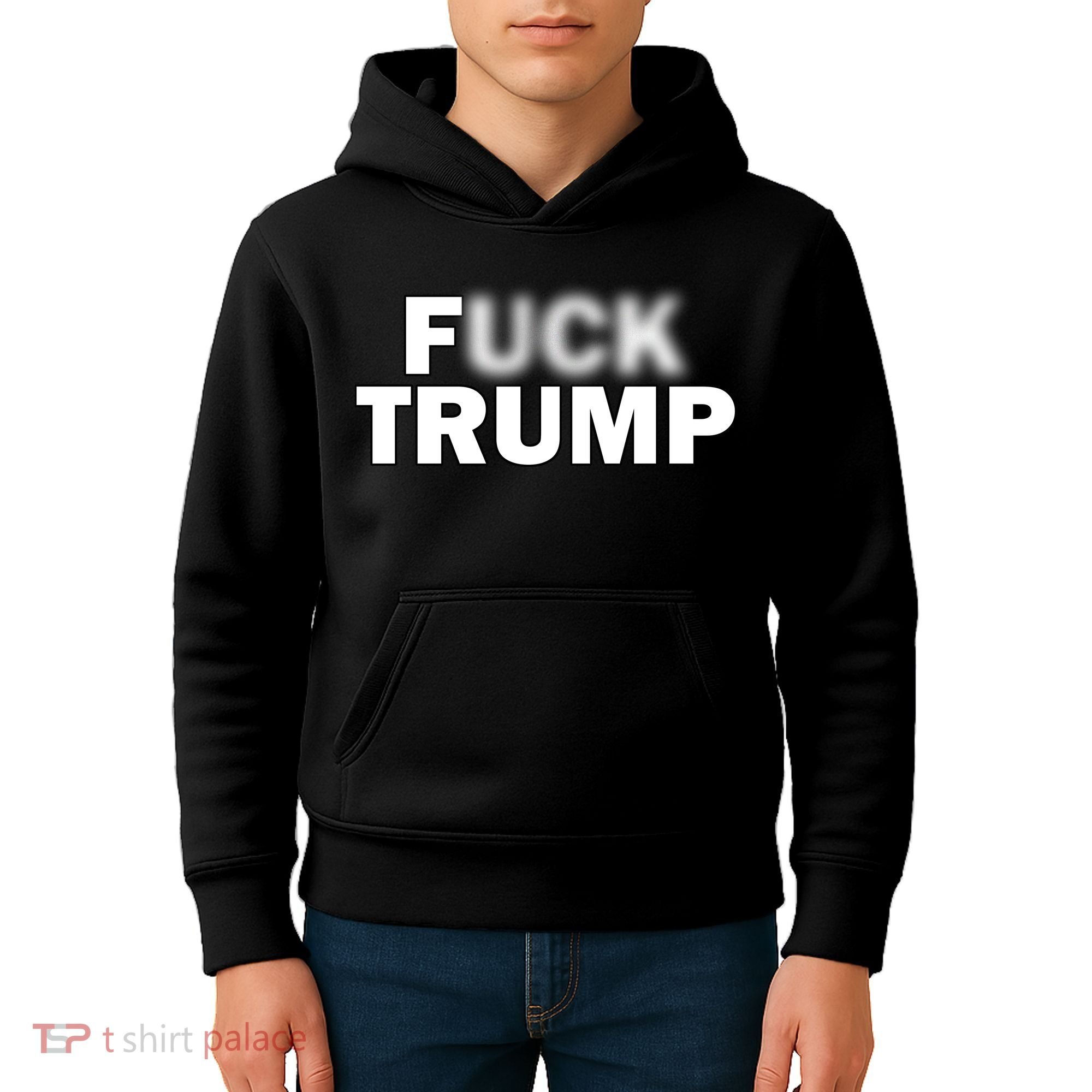 F Trump Blurry Logo Kids Hoodie