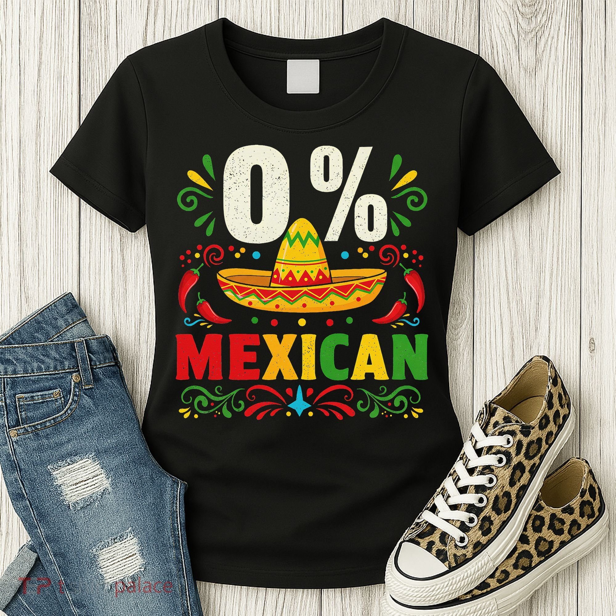 Funny 0 Percent Mexican Fiesta Mexico Party Cinco De Mayo Women's T-Shirt