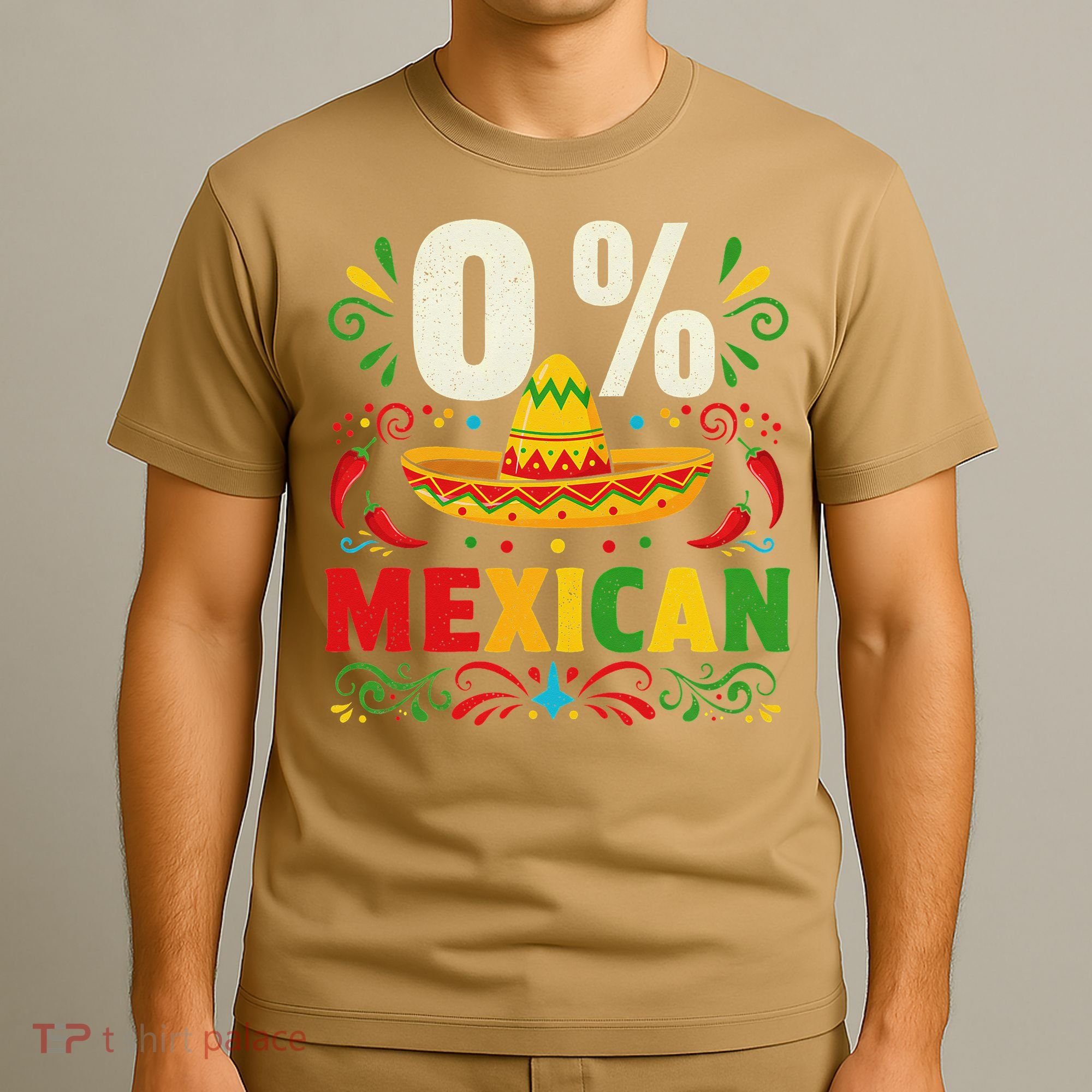 Funny 0 Percent Mexican Fiesta Mexico Party Cinco De Mayo T-Shirt