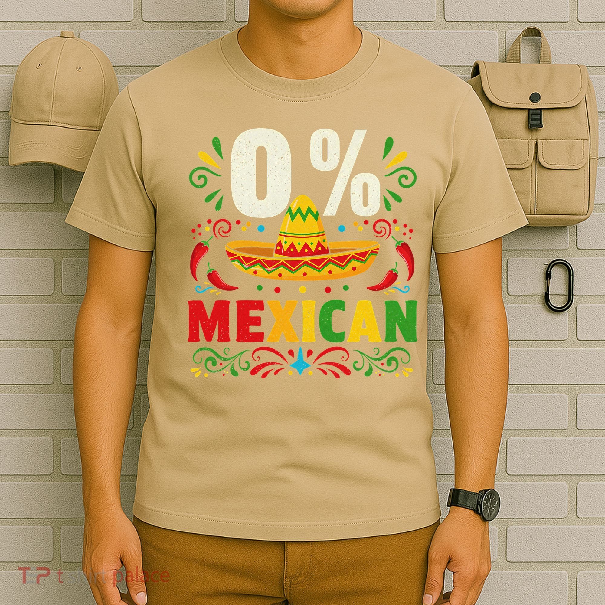 Funny 0 Percent Mexican Fiesta Mexico Party Cinco De Mayo T-Shirt