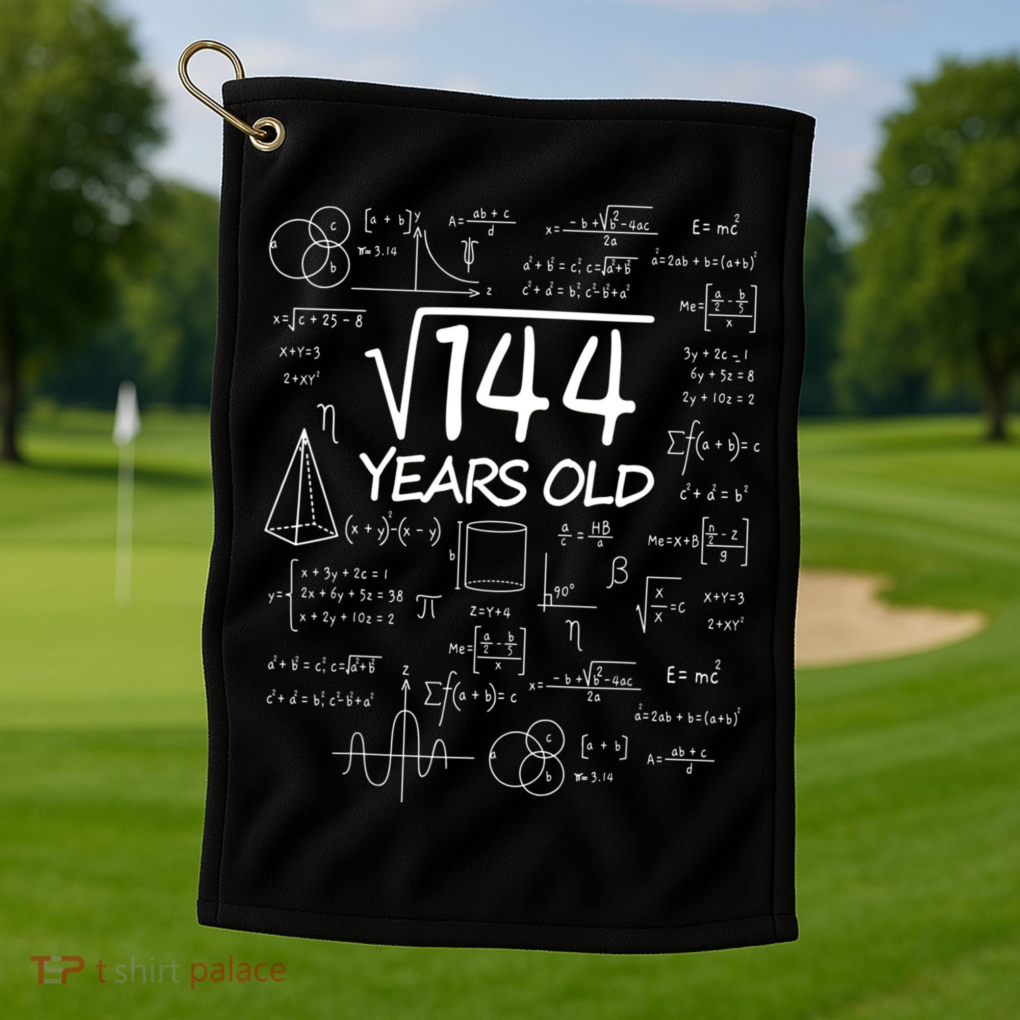 Funny 12th Birthday 144 Math Square Root Golf Towel