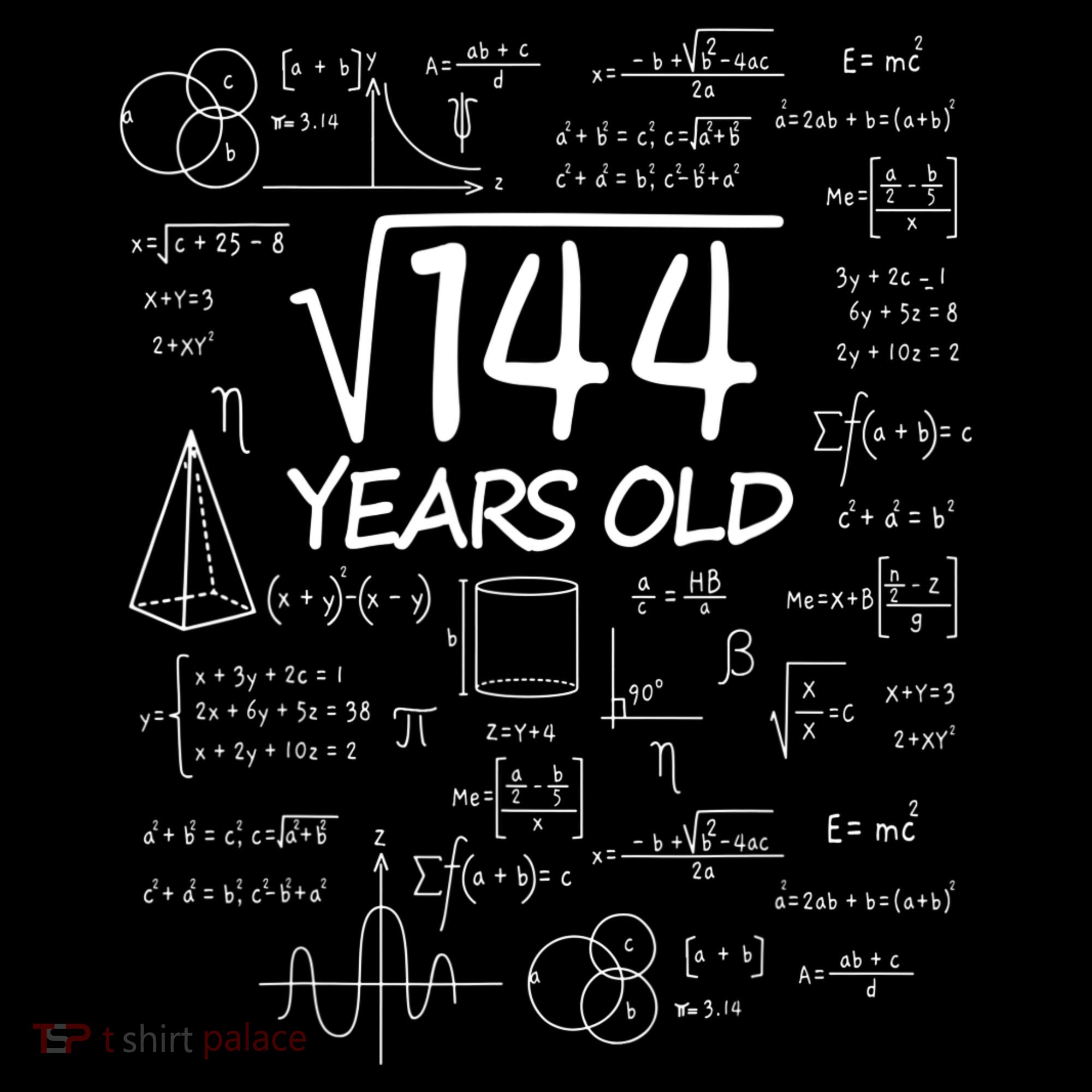 Funny 12th Birthday 144 Math Square Root Kids Long Sleeve Shirt