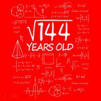 Funny 12th Birthday 144 Math Square Root Santa Hat thumb 1