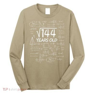 Funny 12th Birthday 144 Math Square Root Long Sleeve Shirt
