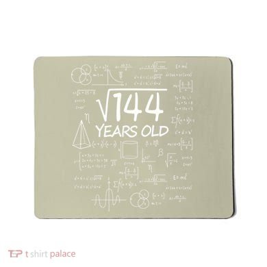Funny 12th Birthday 144 Math Square Root Mousepad
