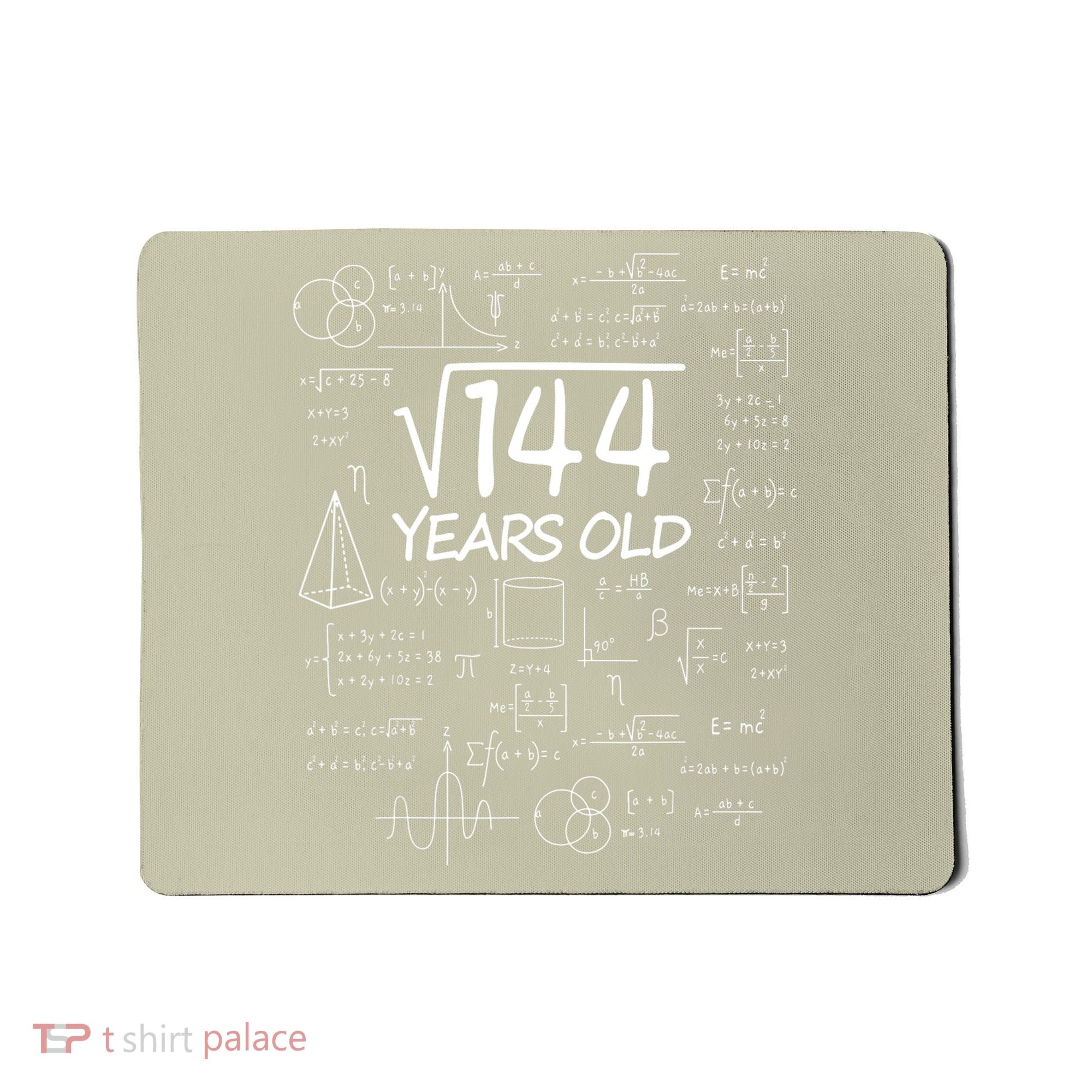 Funny 12th Birthday 144 Math Square Root Mousepad