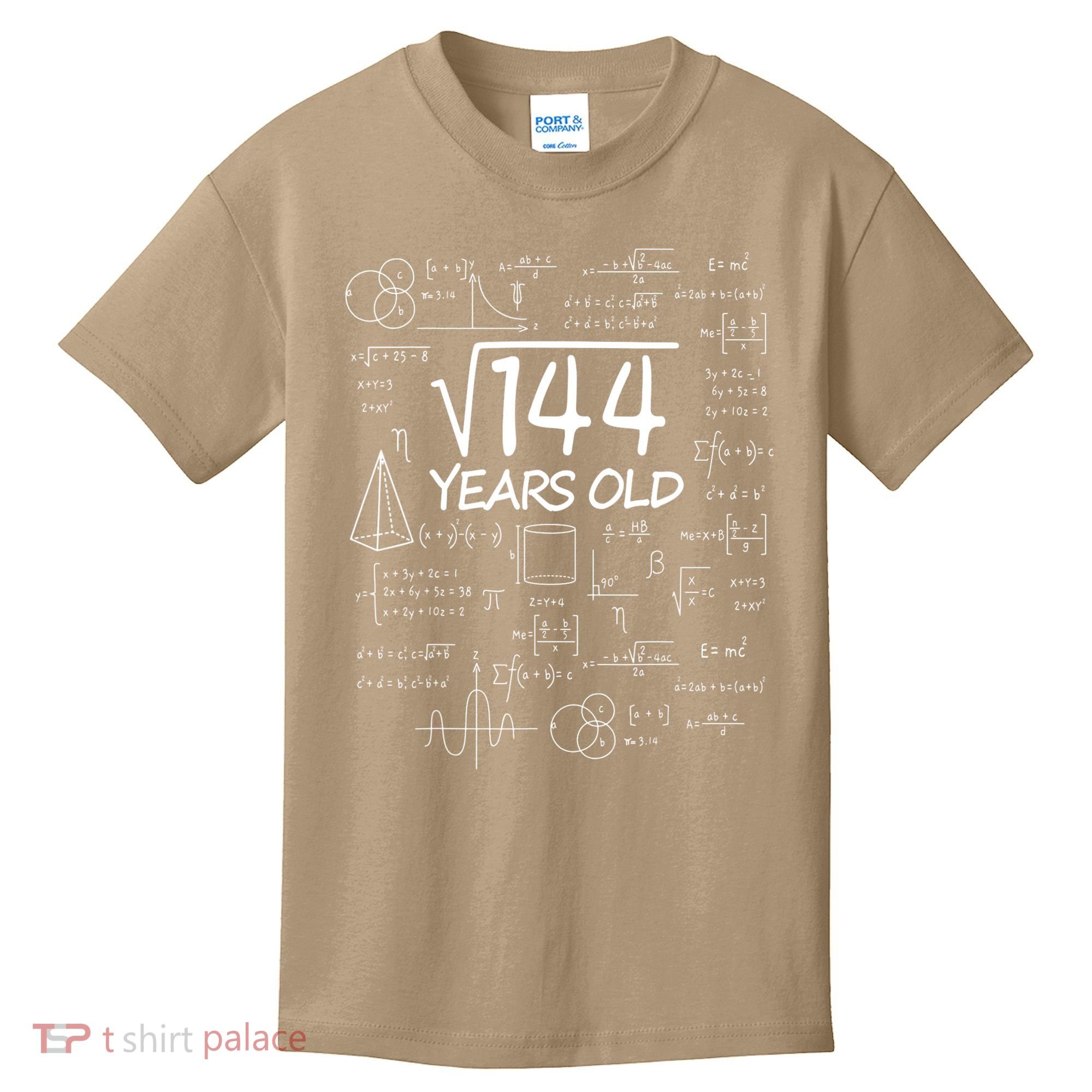 Funny 12th Birthday 144 Math Square Root Kids T-Shirt