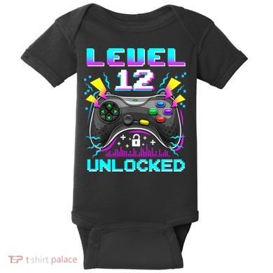Funny 12th Birthday Video Game Gift Birthday Gaming Baby Bodysuit