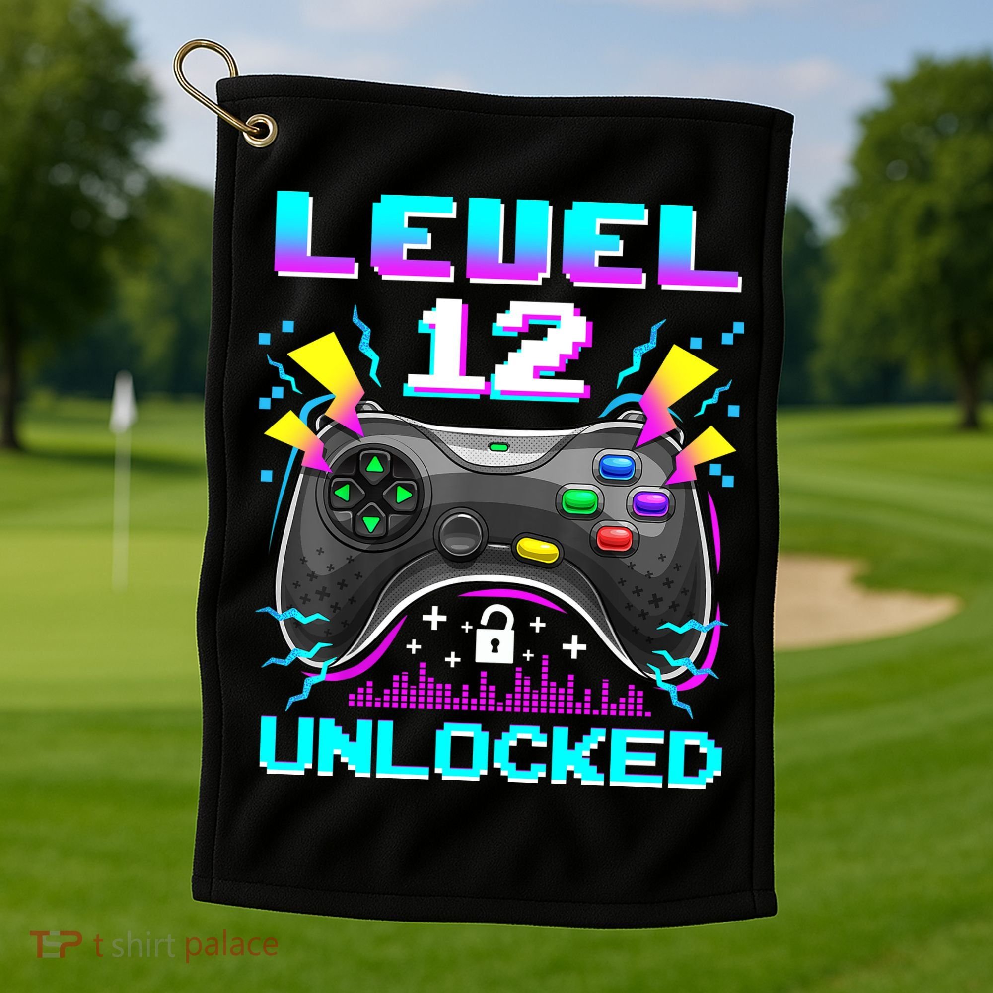 Funny 12th Birthday Video Game Gift Birthday Gaming Golf Towel
