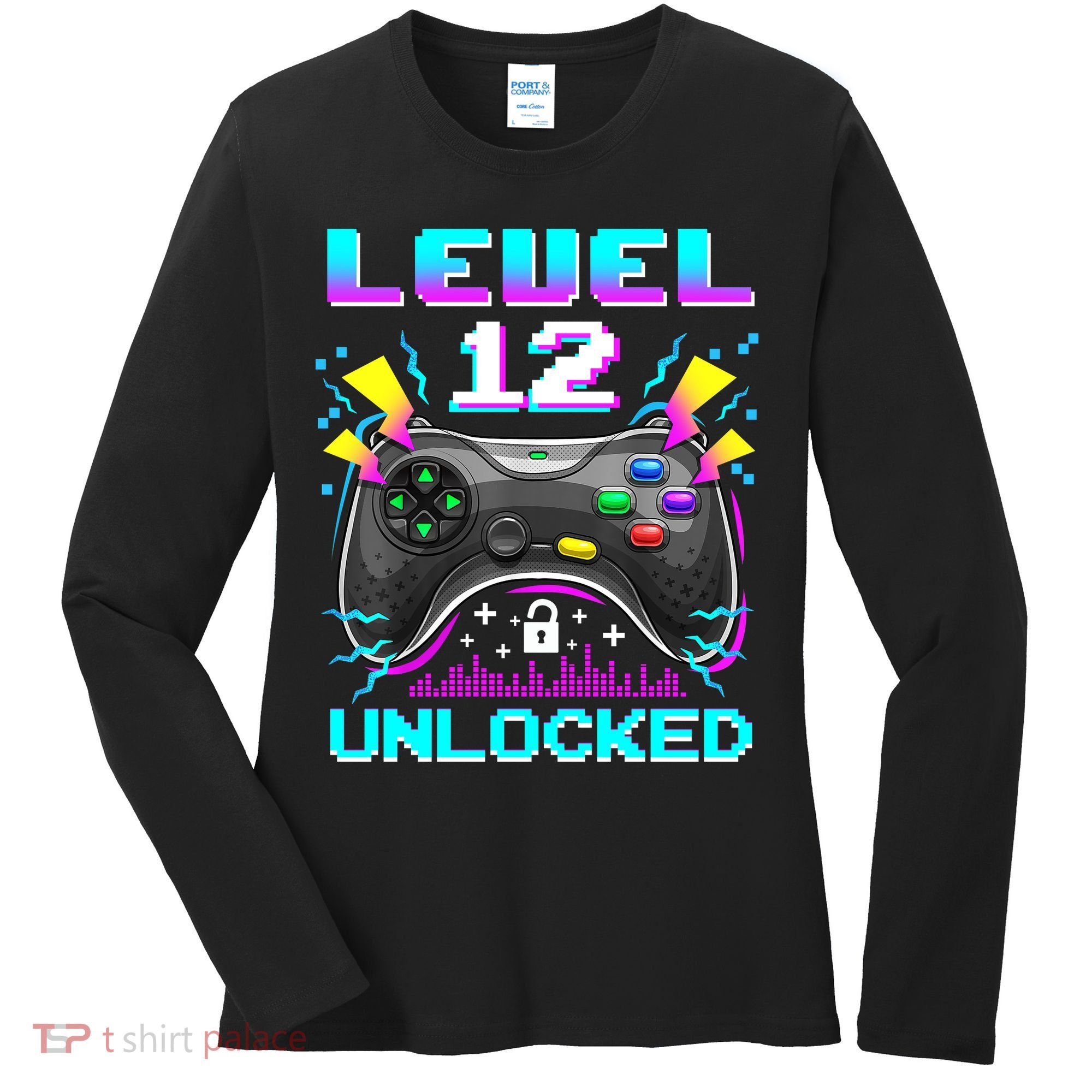 Funny 12th Birthday Video Game Gift Birthday Gaming Women's Long Sleeve Shirt