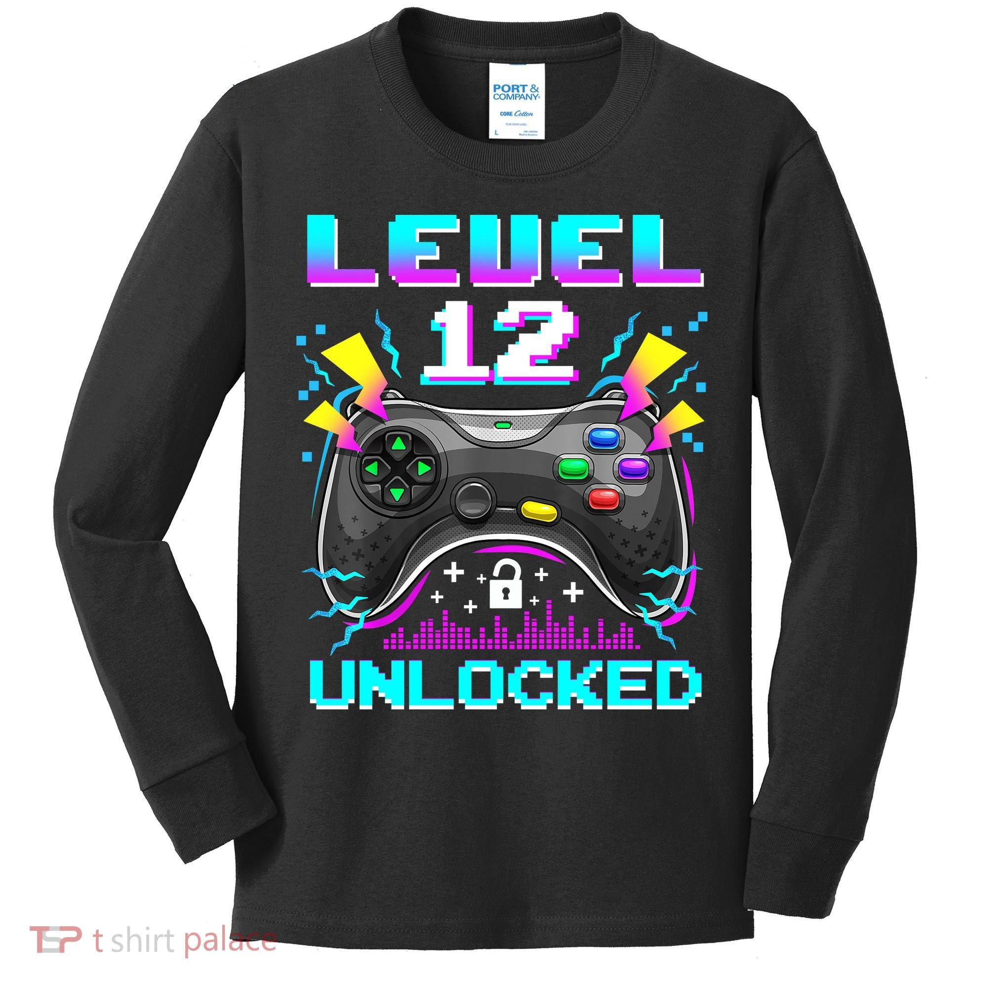 Funny 12th Birthday Video Game Gift Birthday Gaming Kids Long Sleeve Shirt