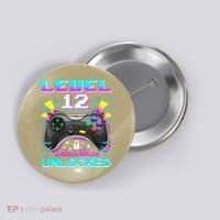 Funny 12th Birthday Video Game Gift Birthday Gaming Button thumb 0