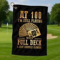 Funny 100th Birthday Gift 100 Year Old Cards Meaningful Gift Golf Towel thumb 1