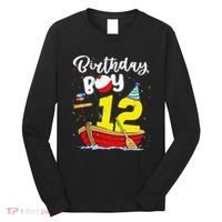 Fisherman 12th Birthday Fishing 12 Year Old Theme Bday Long Sleeve Shirt thumb 0