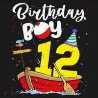 Fisherman 12th Birthday Fishing 12 Year Old Theme Bday Long Sleeve Shirt thumb 2
