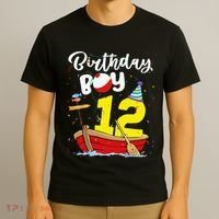 Fisherman 12th Birthday Fishing 12 Year Old Theme Bday T-Shirt thumb 3