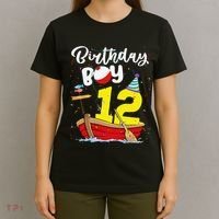 Fisherman 12th Birthday Fishing 12 Year Old Theme Bday T-Shirt thumb 4
