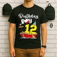 Fisherman 12th Birthday Fishing 12 Year Old Theme Bday T-Shirt thumb 6