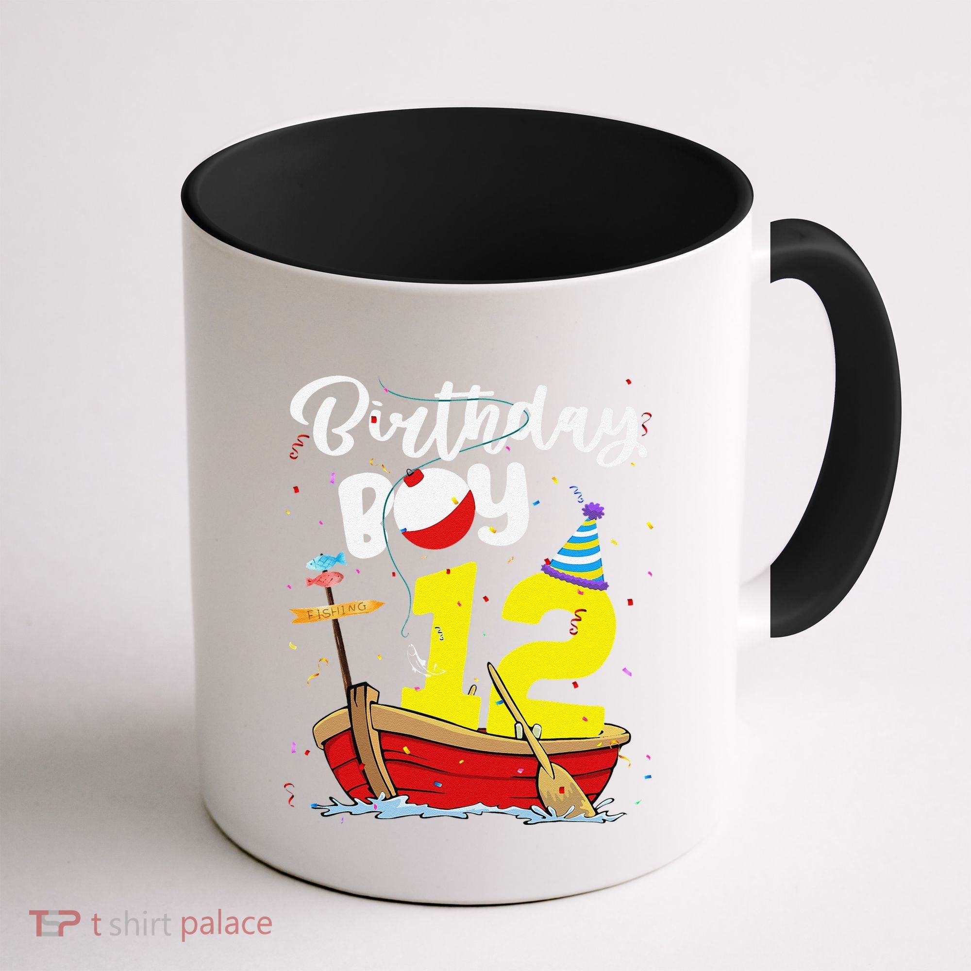 Fisherman 12th Birthday Fishing 12 Year Old Theme Bday Coffee Mug