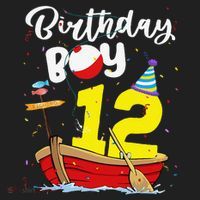Fisherman 12th Birthday Fishing 12 Year Old Theme Bday Beanie thumb 2