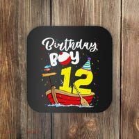 Fisherman 12th Birthday Fishing 12 Year Old Theme Bday Coaster thumb 0