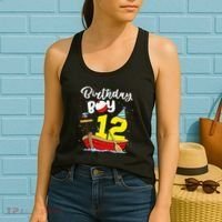 Fisherman 12th Birthday Fishing 12 Year Old Theme Bday Women's Tank Top thumb 2