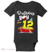 Fisherman 12th Birthday Fishing 12 Year Old Theme Bday Baby Bodysuit thumb 0