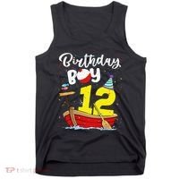 Fisherman 12th Birthday Fishing 12 Year Old Theme Bday Tank Top thumb 0